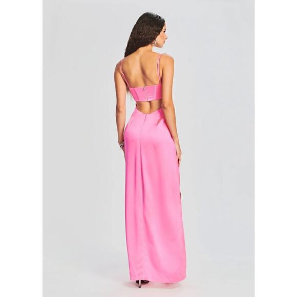 Retrofete Rosa Dress Corset Evening Gown Maxi Hyper Pink NWT Size Large - Picture 6 of 16